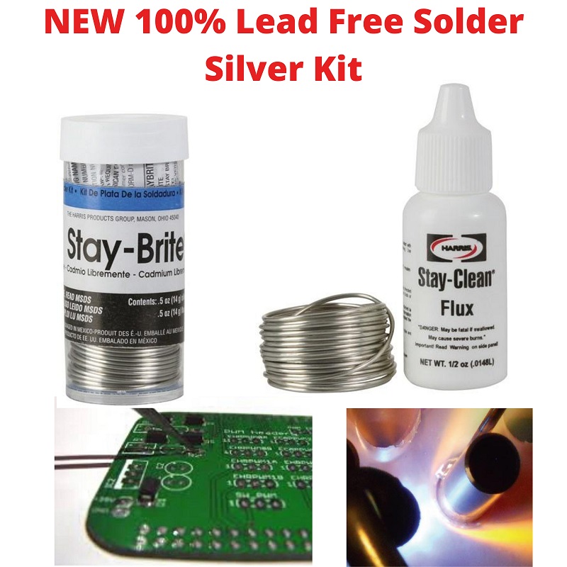 NEW 100 Lead Free Solder Silver Kit Stay Brite Solder & Stay Clean